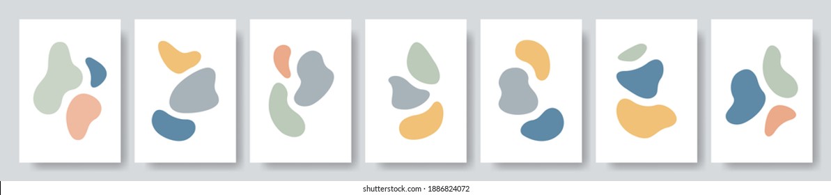 Set von abstraktem Kunsthintergrund. Moderne, trendige Gestaltungsform. Flüssige Formelemente. Flüssig dynamisch gefärbte Formen Banner. Vektorgrafik.