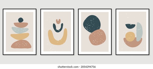 Set of abstract art background vector. Watercolor hand painted illustration for wall art, Wall decoration, poster, canvas prints, postcard and cover design.  
