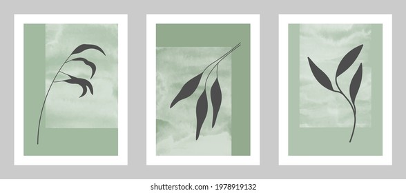 Set of abstract art  backgrounds for cover, wallpaper, office, home decoration, wall art. EPS10 vector.
