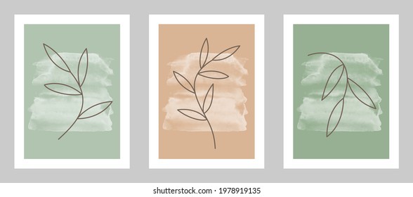 Set of abstract art  backgrounds for cover, wallpaper, office, home decoration, wall art. EPS10 vector.