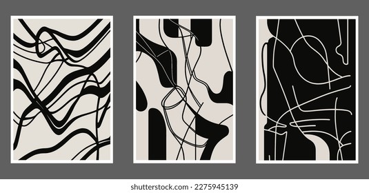 Conjunto de antecedentes artísticos abstractos para historias de medios sociales. Ilustración vectorial. Estilo de color plano