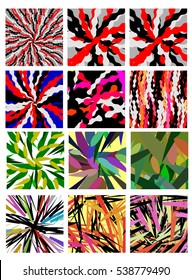 A set of abstract art compositions