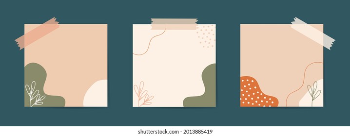 Set of abstract art note paper sticker. Hand drawn various shapes and doodle objects. Trendy contemporary design perfect for prints, flyers, banners, brochure and more.