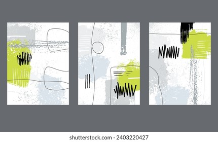 Set of Abstract Art Portrait Print Designs