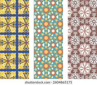 A set of Abstract Art Seamless Design for Fabric and Digital Prints