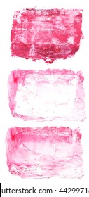 A set of abstract artistic bright pink watercolor background textures with copy space; vibrant grunge banners with brushstrokes; scalable vector graphic