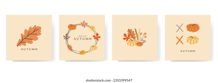 Set of abstract autumn backgrounds advertising, web, social media.