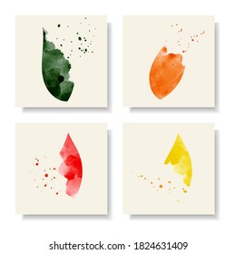 Set of abstract autumn backgrounds for social media stories. Colorful banners with autumn fallen leaves and yellowed foliage. Use for event invitation, discount voucher, advertising. Vector eps 10