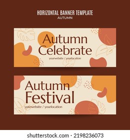 Set of abstract autumn backgrounds for social media stories or web banner. Use for event invitation, discount voucher, advertising.
