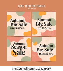 Set of abstract autumn backgrounds for social media stories or web banner. Use for event invitation, discount voucher, advertising.