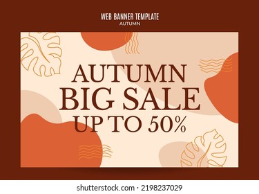 Set of abstract autumn backgrounds for social media stories or web banner. Use for event invitation, discount voucher, advertising.