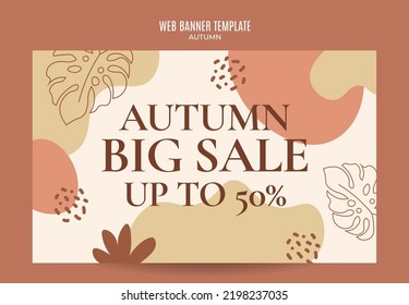 Set of abstract autumn backgrounds for social media stories or web banner. Use for event invitation, discount voucher, advertising.