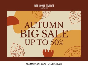 Set of abstract autumn backgrounds for social media stories or web banner. Use for event invitation, discount voucher, advertising.