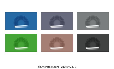 Set Abstract backdrop for product display, Colourful background set  , 3d podium for presentation,  illustration 3d Vector EPS 10