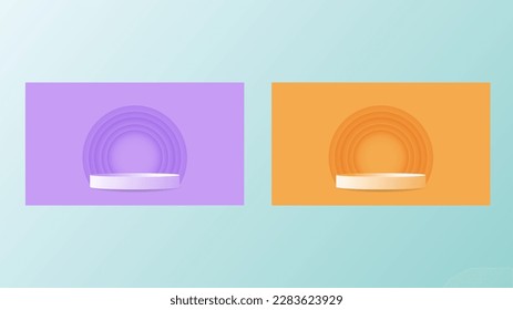 Ajuste de fondo abstracto para la visualización del producto, anillo de oro y fondo de podio y crimson , 3d podio para presentación, ilustración 3d Vector EPS 10