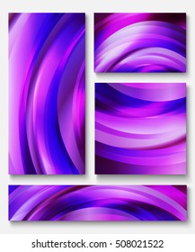 Set of abstract backdrops of blue and violet shades