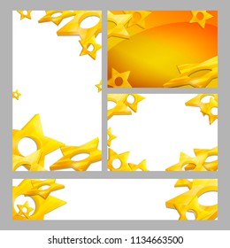 Set Abstract Background with 3d Stars. Template for  Design of Your Poster, Postcards, Invitations, Business Cards, Web banner is ready for printing. Vector stock illustration.