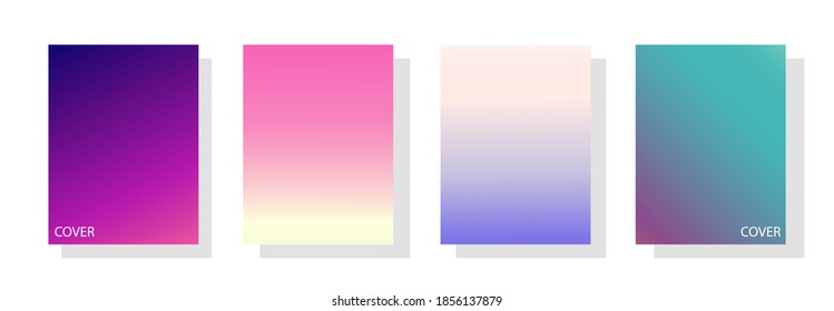 set of abstract background with beautiful gradation color, colorful background for poster flyer banner backdrop.vertical banner.cool fluid background vector illustration