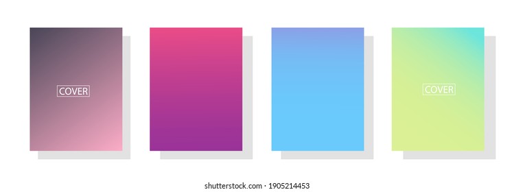 set of abstract background with beautiful gradation color, colorful background for poster flyer banner backdrop.vertical banner.cool fluid background vector illustration