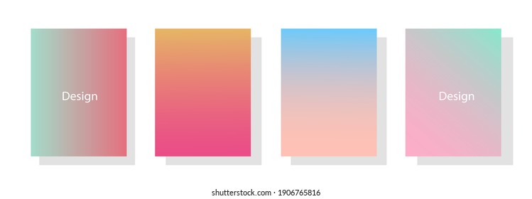 set of abstract background with beautiful gradation color, colorful background for poster flyer banner backdrop.vertical banner.cool fluid background vector illustration