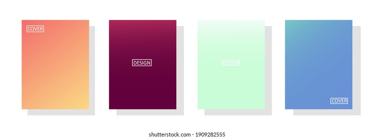 set of abstract background with beautiful gradation color, colorful background for poster flyer banner backdrop.vertical banner.cool fluid background vector illustration