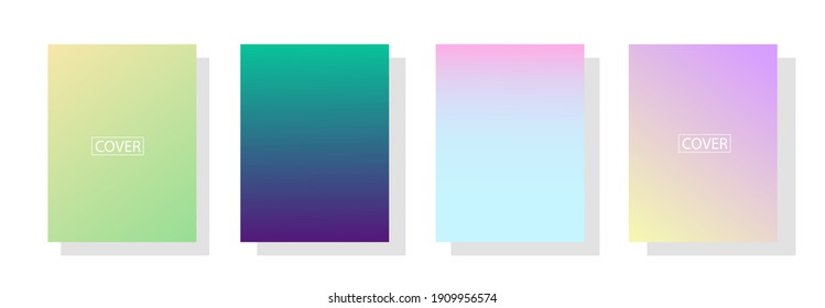 set of abstract background with beautiful gradation color, colorful background for poster flyer banner backdrop.vertical banner.cool fluid background vector illustration