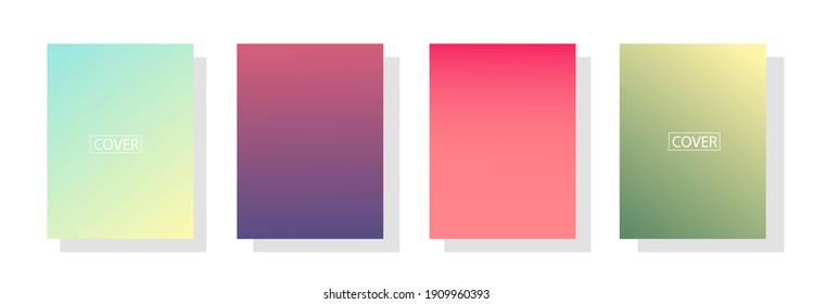 set of abstract background with beautiful gradation color, colorful background for poster flyer banner backdrop.vertical banner.cool fluid background vector illustration