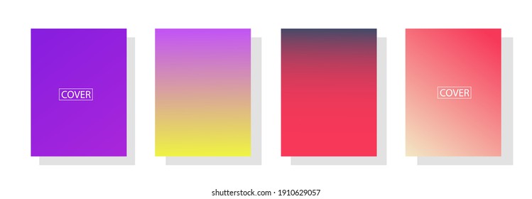 set of abstract background with beautiful gradation color, colorful background for poster flyer banner backdrop.vertical banner.cool fluid background vector illustration