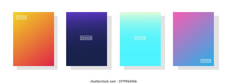 set of abstract background with beautiful gradation color, colorful background for poster flyer banner backdrop.vertical banner.cool fluid background vector illustration
