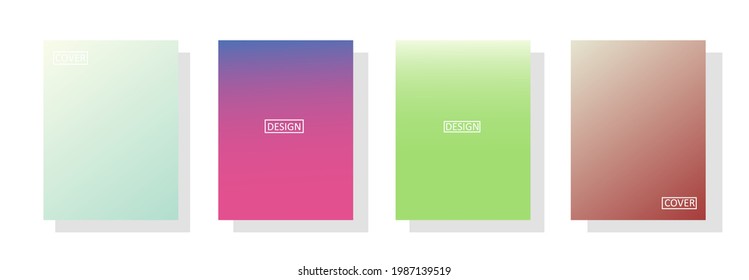set of abstract background with beautiful gradation color, colorful background for poster flyer banner backdrop.vertical banner.cool fluid background vector illustration