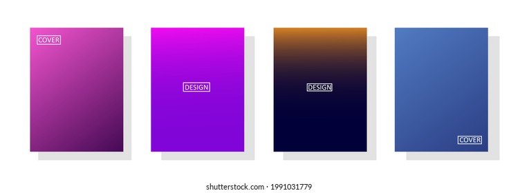 set of abstract background with beautiful gradation color, colorful background for poster flyer banner backdrop.vertical banner.cool fluid background vector illustration