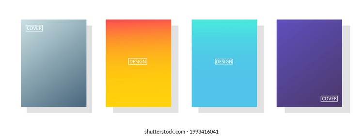 set of abstract background with beautiful gradation color, colorful background for poster flyer banner backdrop.vertical banner.cool fluid background vector illustration