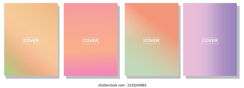 set of abstract background with beautiful gradation color pastel, colorful background for poster flyer banner backdrop book cover.vertical banner.cool fluid background vector illustration