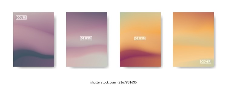 Set of abstract background with beautiful gradation color, colorful background for poster flyer banner backdrop.vertical banner.cool fluid background vector illustration