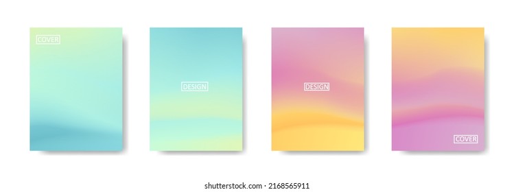 Set of abstract background with beautiful gradation color, colorful background for poster flyer banner backdrop.vertical banner.cool fluid background vector illustration