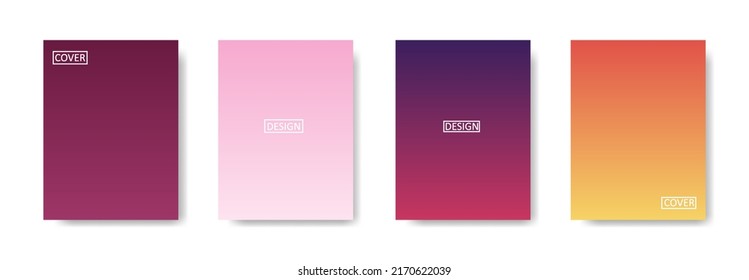 Set of abstract background with beautiful gradation color, colorful background for poster flyer banner backdrop.vertical banner.cool fluid background vector illustration