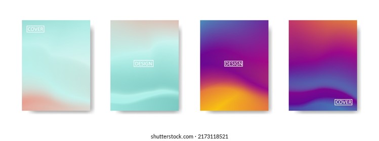 Conjunto de fondo abstracto con un hermoso color de gradación, fondo colorido para el fondo del cartel del volante del afiche.banner vertical.cool fondo del fluido ilustración vectorial