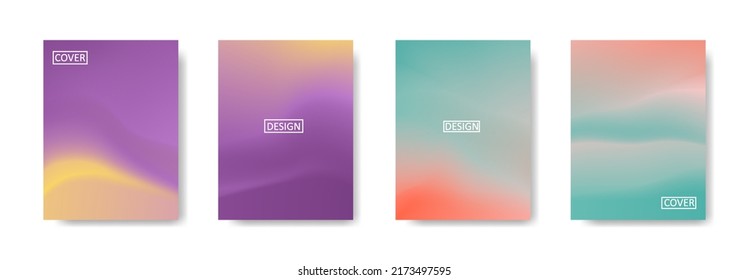 Set of abstract background with beautiful gradation color, colorful background for poster flyer banner backdrop.vertical banner.cool fluid background vector illustration