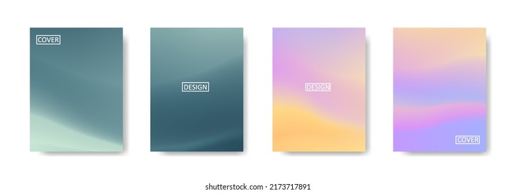 Set of abstract background with beautiful gradation color, colorful background for poster flyer banner backdrop.vertical banner.cool fluid background vector illustration