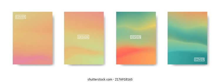 Set of abstract background with beautiful gradation color, colorful background for poster flyer banner backdrop.vertical banner.cool fluid background vector illustration