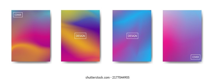 set of abstract background with beautiful gradation color, colorful background for poster flyer banner backdrop.vertical banner.cool fluid background vector illustration
