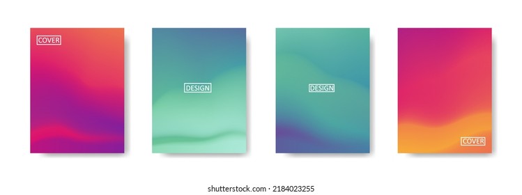 Conjunto de fondo abstracto con un hermoso color de gradación, fondo colorido para el fondo del cartel del volante del afiche.banner vertical.cool fondo del fluido ilustración vectorial