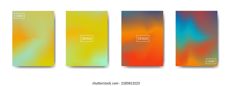 set of abstract background with beautiful gradation color, colorful background for poster flyer banner backdrop.vertical banner.cool fluid background vector illustration
