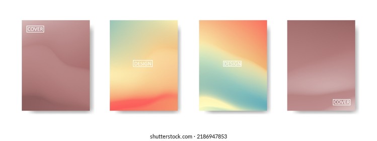 Conjunto de fondo abstracto con un hermoso color de gradación, fondo colorido para el fondo del cartel del volante del afiche.banner vertical.cool fondo del fluido ilustración vectorial