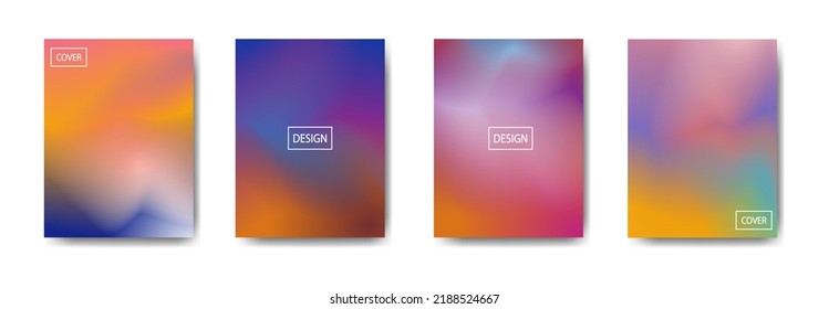 set of abstract background with beautiful gradation color, colorful background for poster flyer banner backdrop.vertical banner.cool fluid background vector illustration
