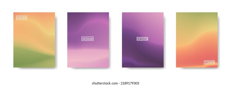 Set of abstract background with beautiful gradation color, colorful background for poster flyer banner backdrop.vertical banner.cool fluid background vector illustration