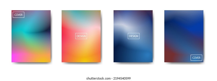 set of abstract background with beautiful gradation color, colorful background for poster flyer banner backdrop.vertical banner.cool fluid background vector illustration