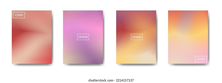 set of abstract background with beautiful gradation color, colorful background for poster flyer banner backdrop.vertical banner.cool fluid background vector illustration