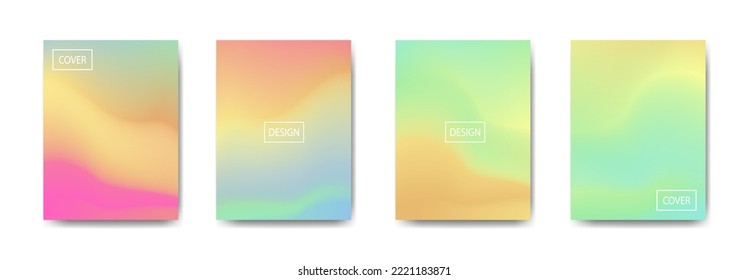 set of abstract background with beautiful gradation color, colorful background for poster flyer banner backdrop.vertical banner.cool fluid background vector illustration