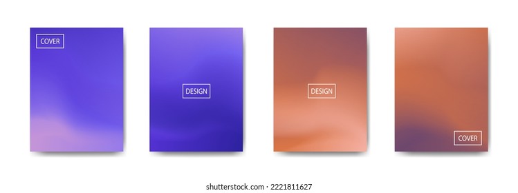 set of abstract background with beautiful gradation color, colorful background for poster flyer banner backdrop.vertical banner.cool fluid background vector illustration